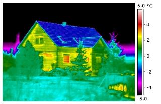thermographische Darstellung eines Gebäudes